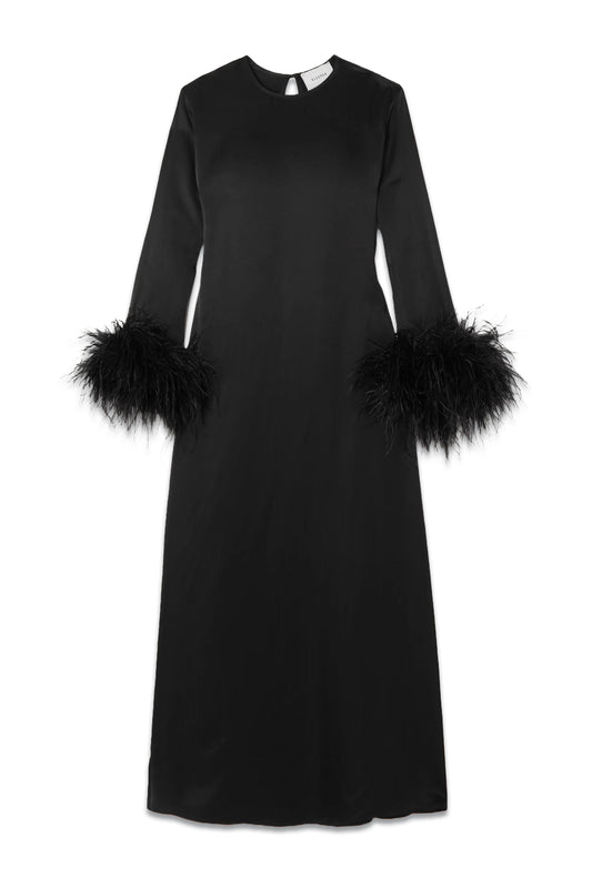 Suzi Feather-trimmed LENZING ECOVERO-satin Maxi Dress