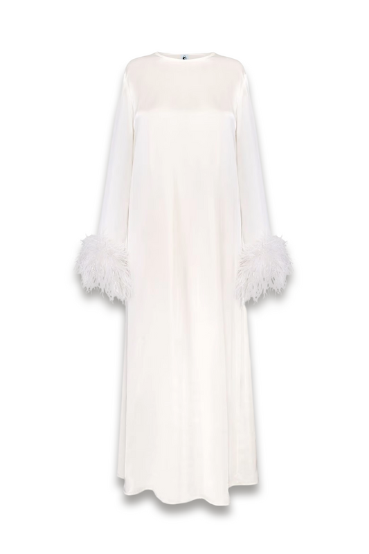 Suzi Maxi Dress with Detachable Feathers