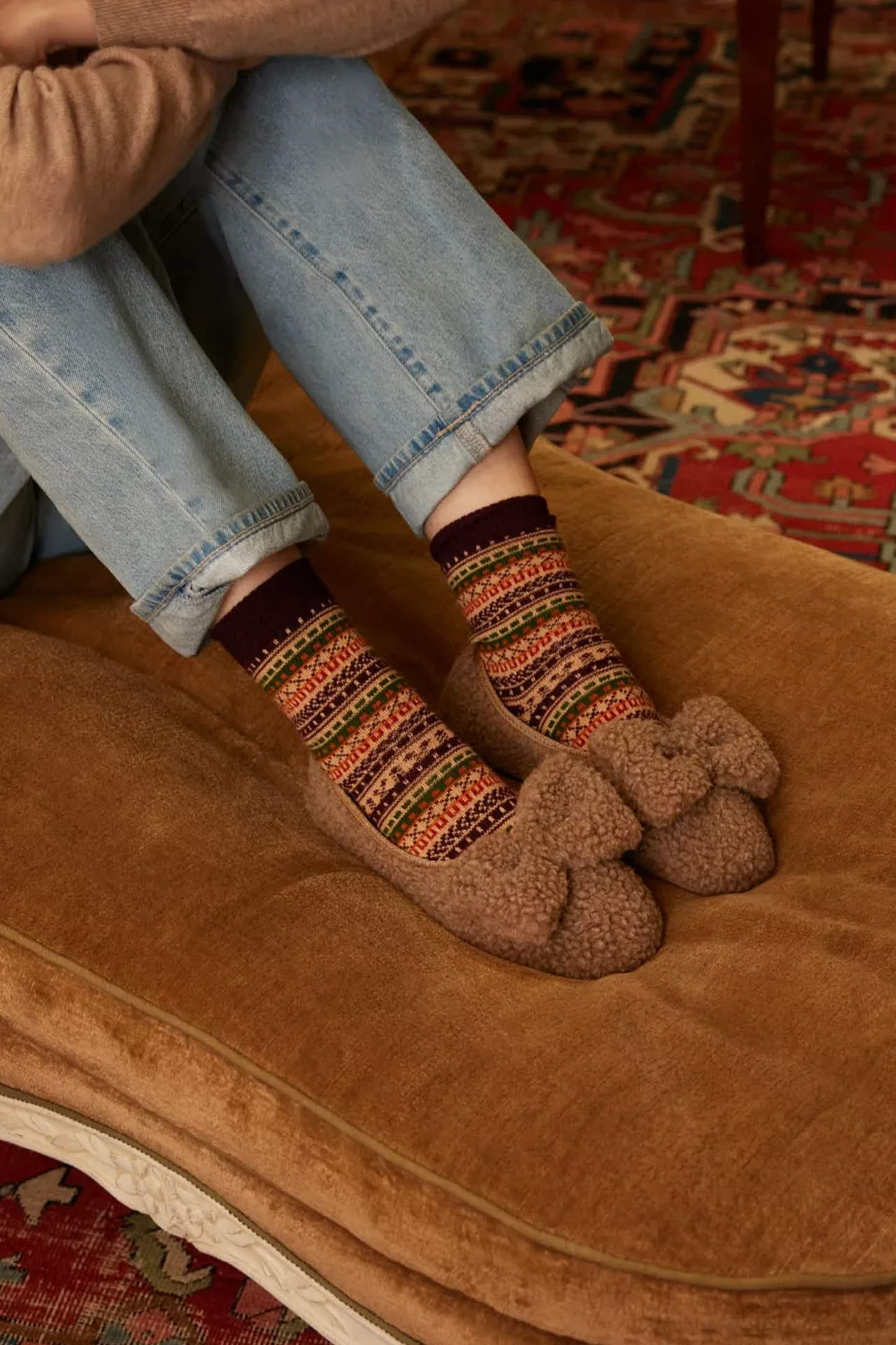 Celeste Shearling Bow Slipper