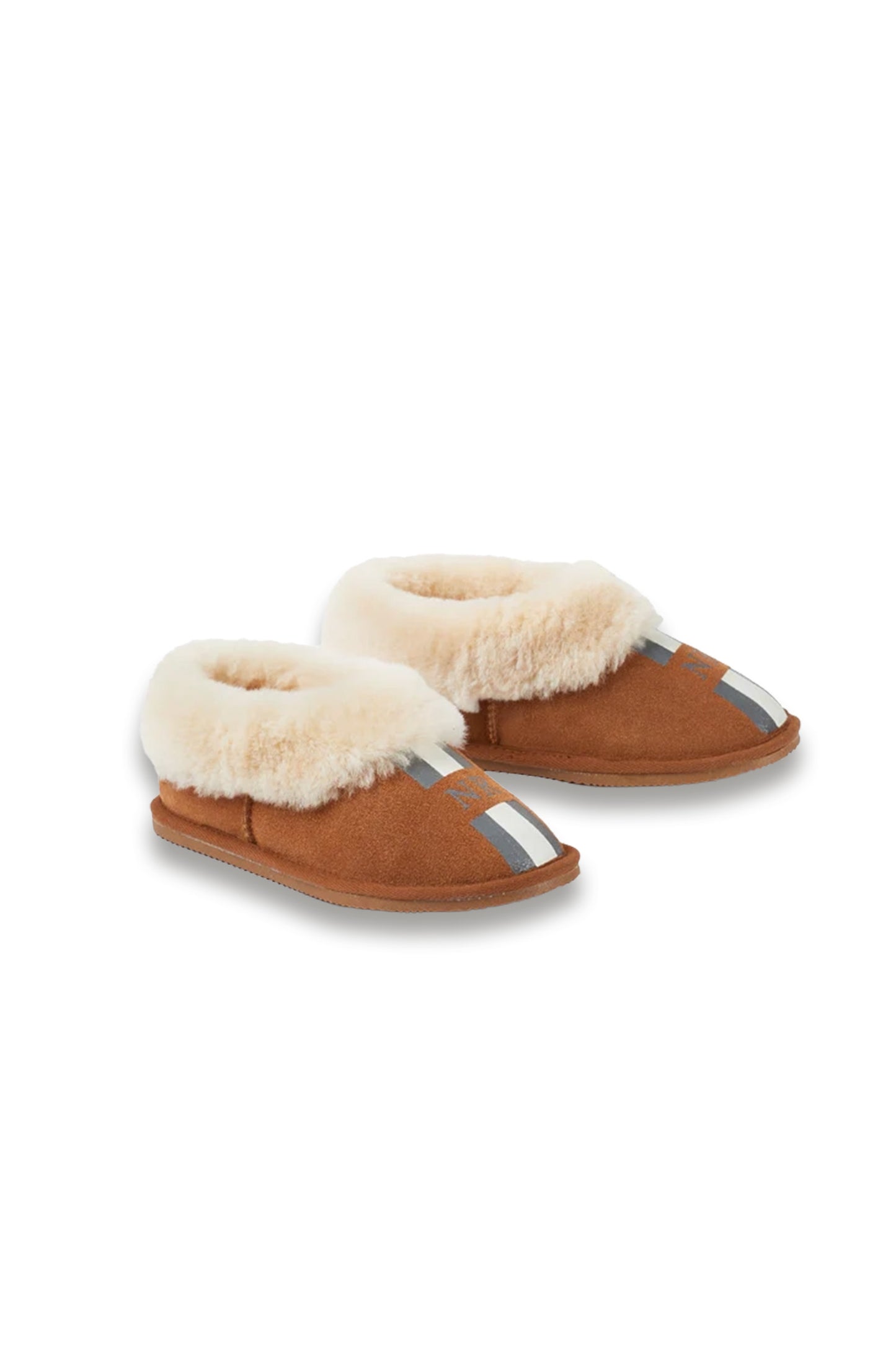 Personalised Womens Stripe Snug Sheepskin Slippers