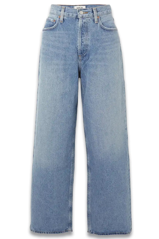 Low Slung Baggy Wide-leg Organic-blend Jeans