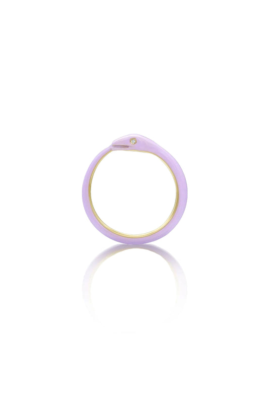 Jessica McCormack & Haas Brothers Enamel Snake Ring in Lilac