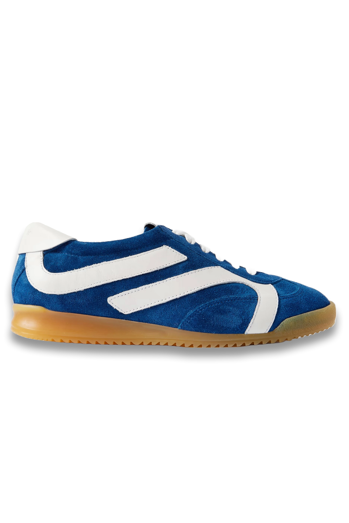 Track Leather-Trimmed Suede Sneakers