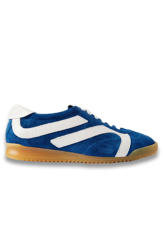 Track Leather-Trimmed Suede Sneakers