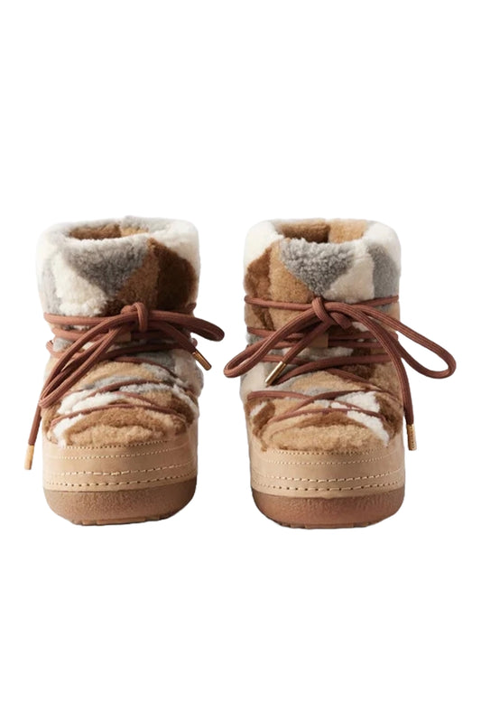 Patchwork-shearling Suede Snow Boots