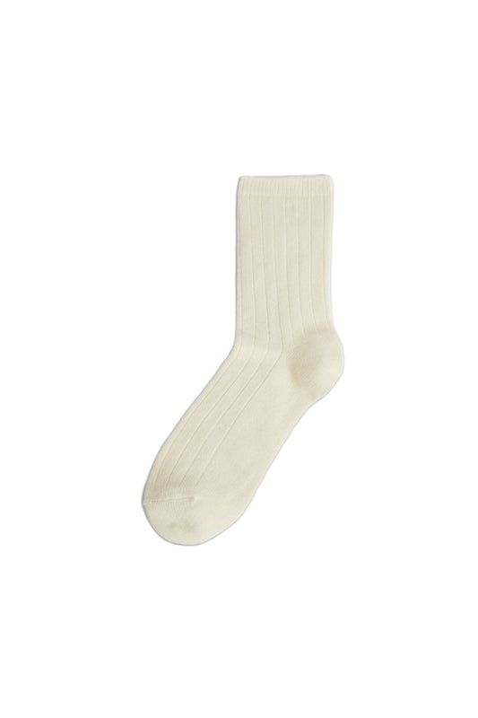 Cashmere Blend Ribbed Ankle High Socks