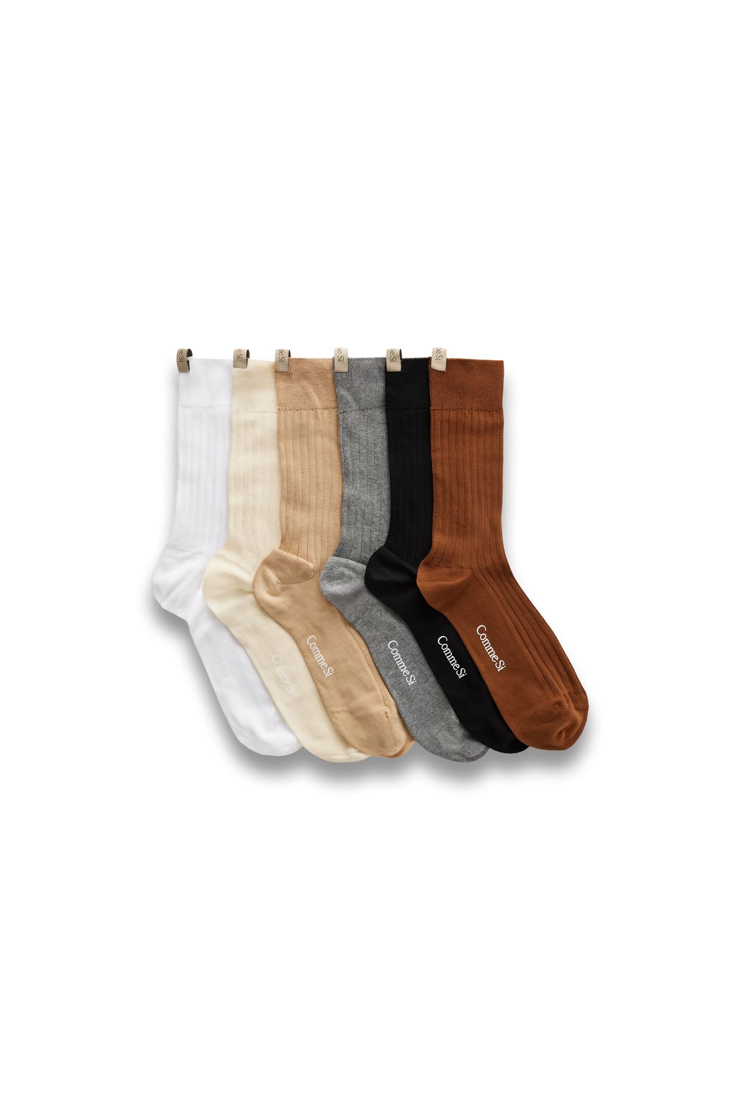 The Yves set of six ribbed cotton-blend socks