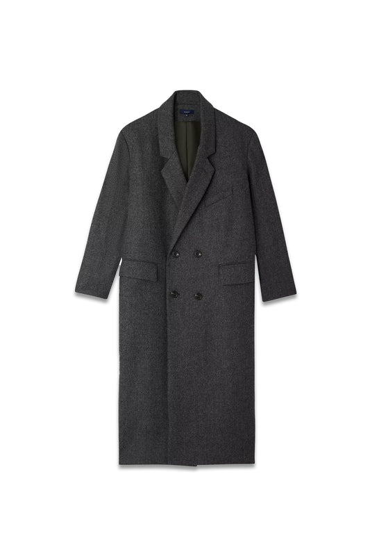 Grey Coligny Double-Breasted Wool Coat