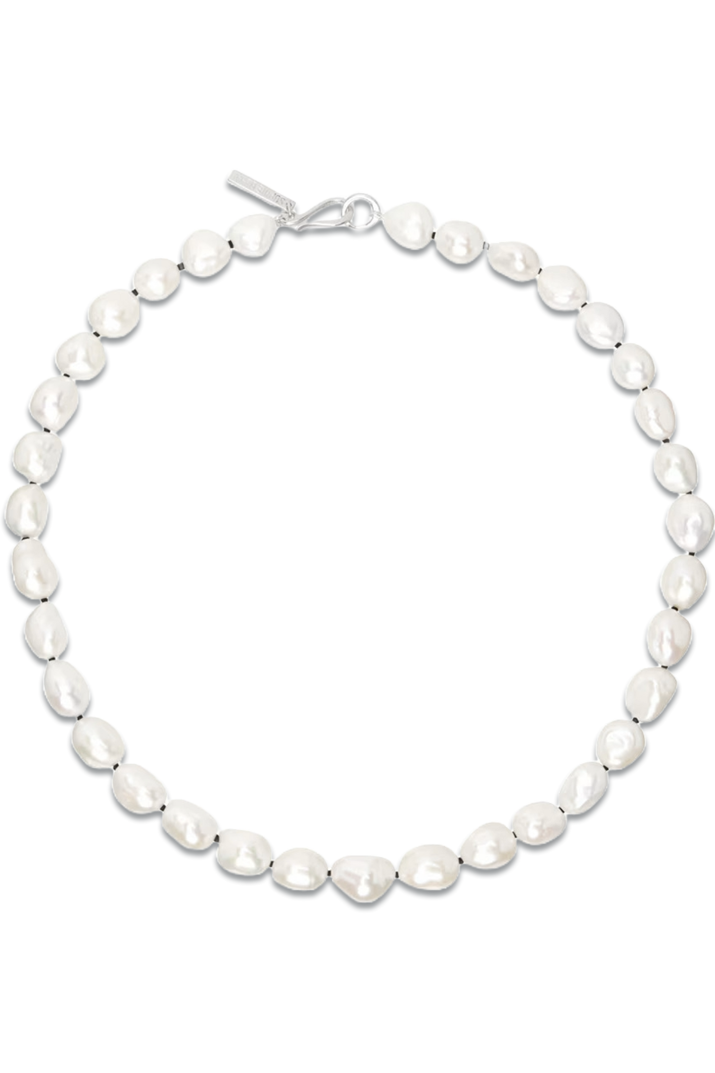 White Simple Baroque Pearl Choker
