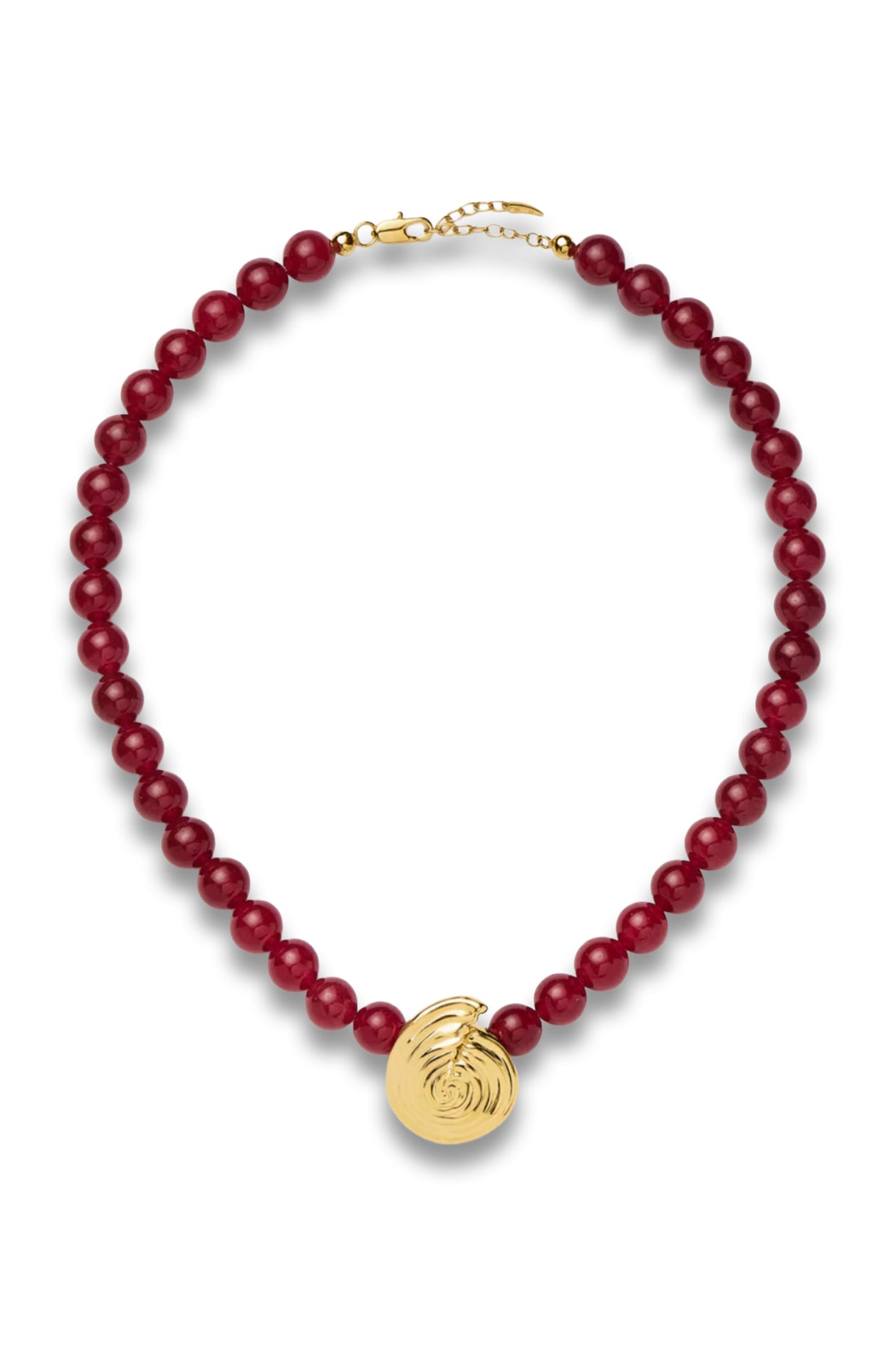 Spiral Gemstone Beaded Pendant Necklace