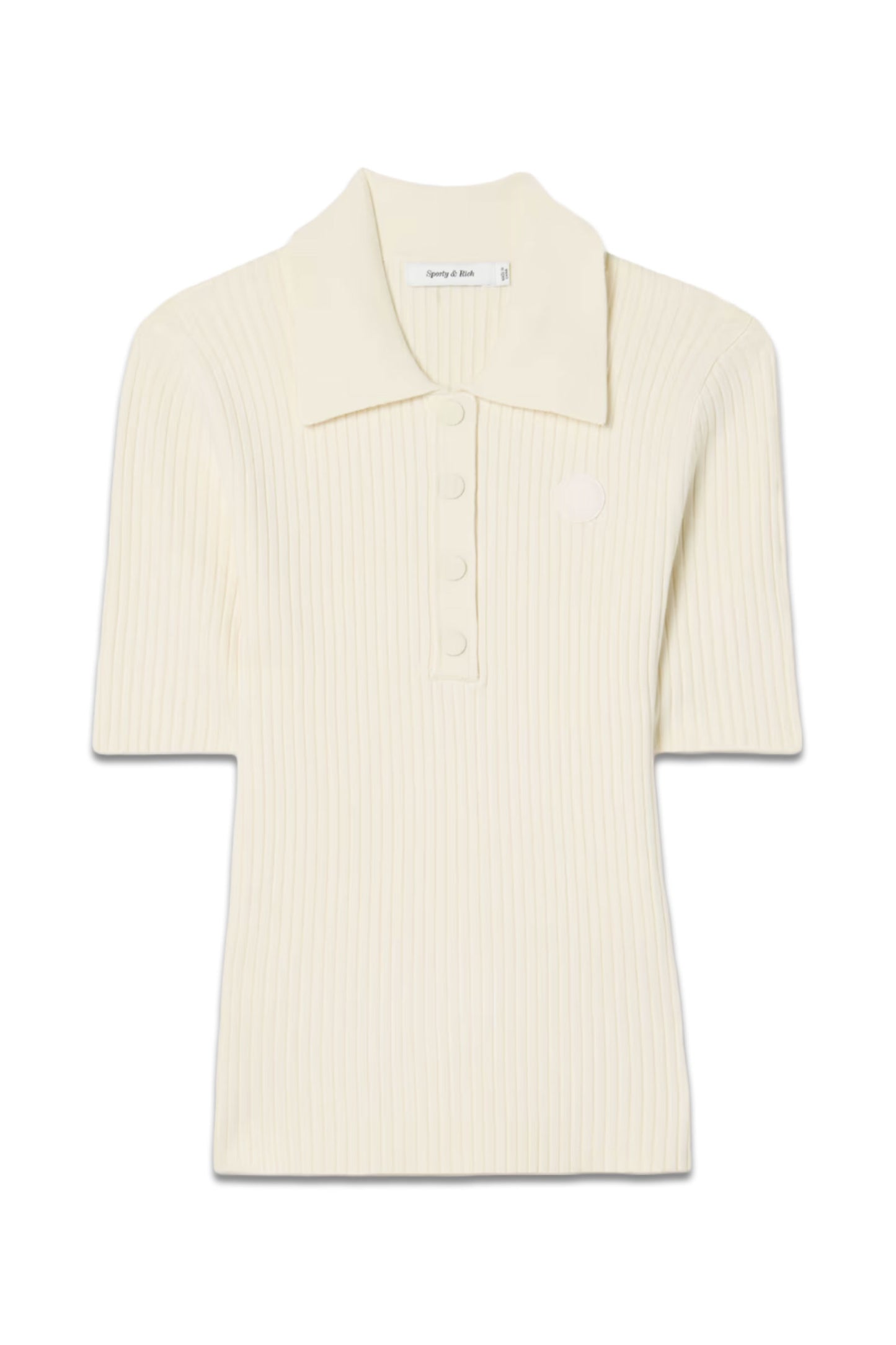 Appliquéd Ribbed-Knit Polo Shirt