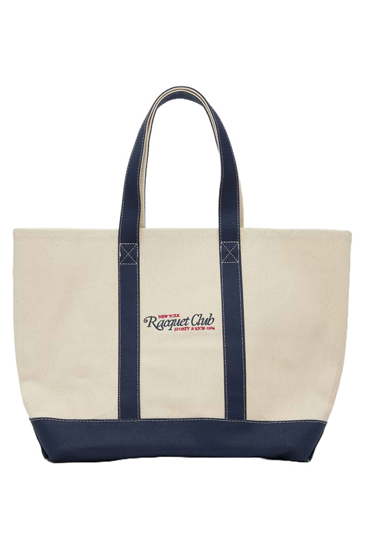 Off-White & Navy 94 Racquet Club Two Tone Tote
