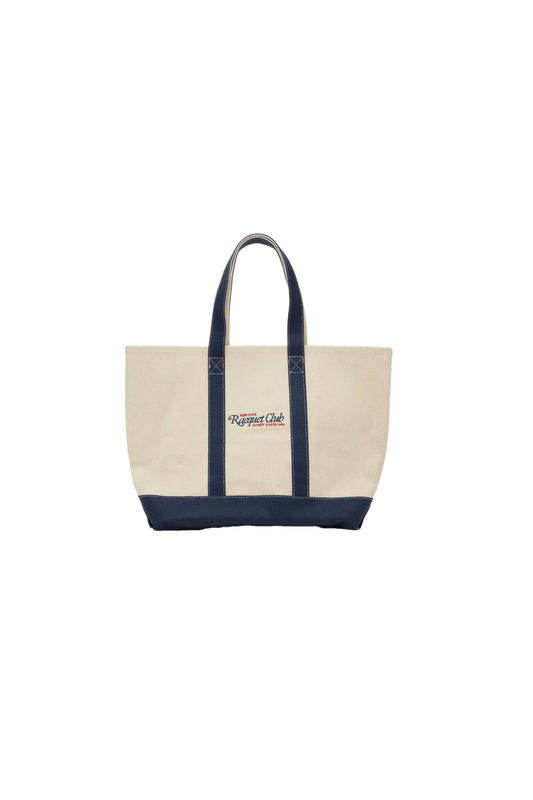 Off-White & Navy 94 Racquet Club Two Tone Tote