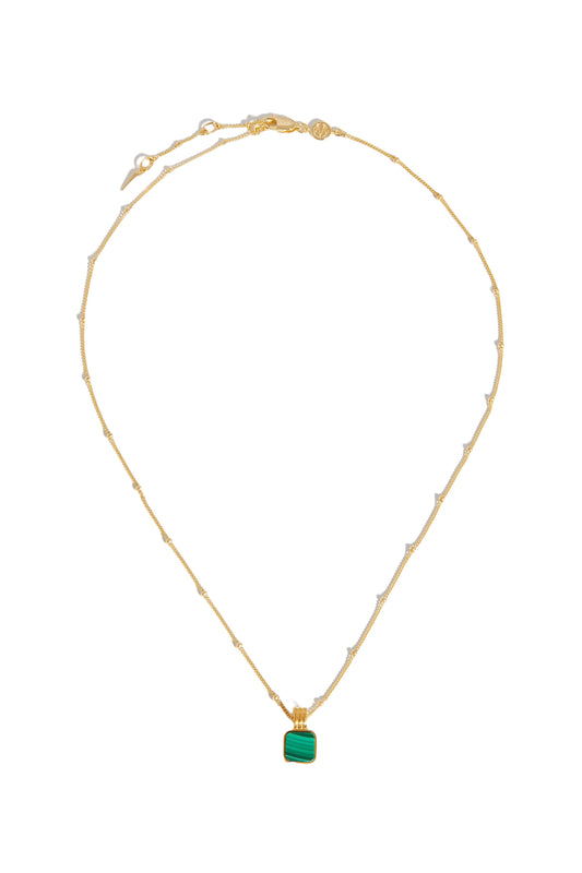 Lucy Williams Square Malachite Necklace