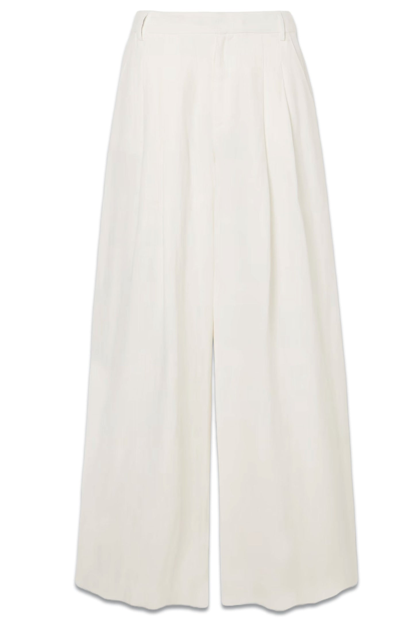 Pleated Linen Wide-Leg Pants
