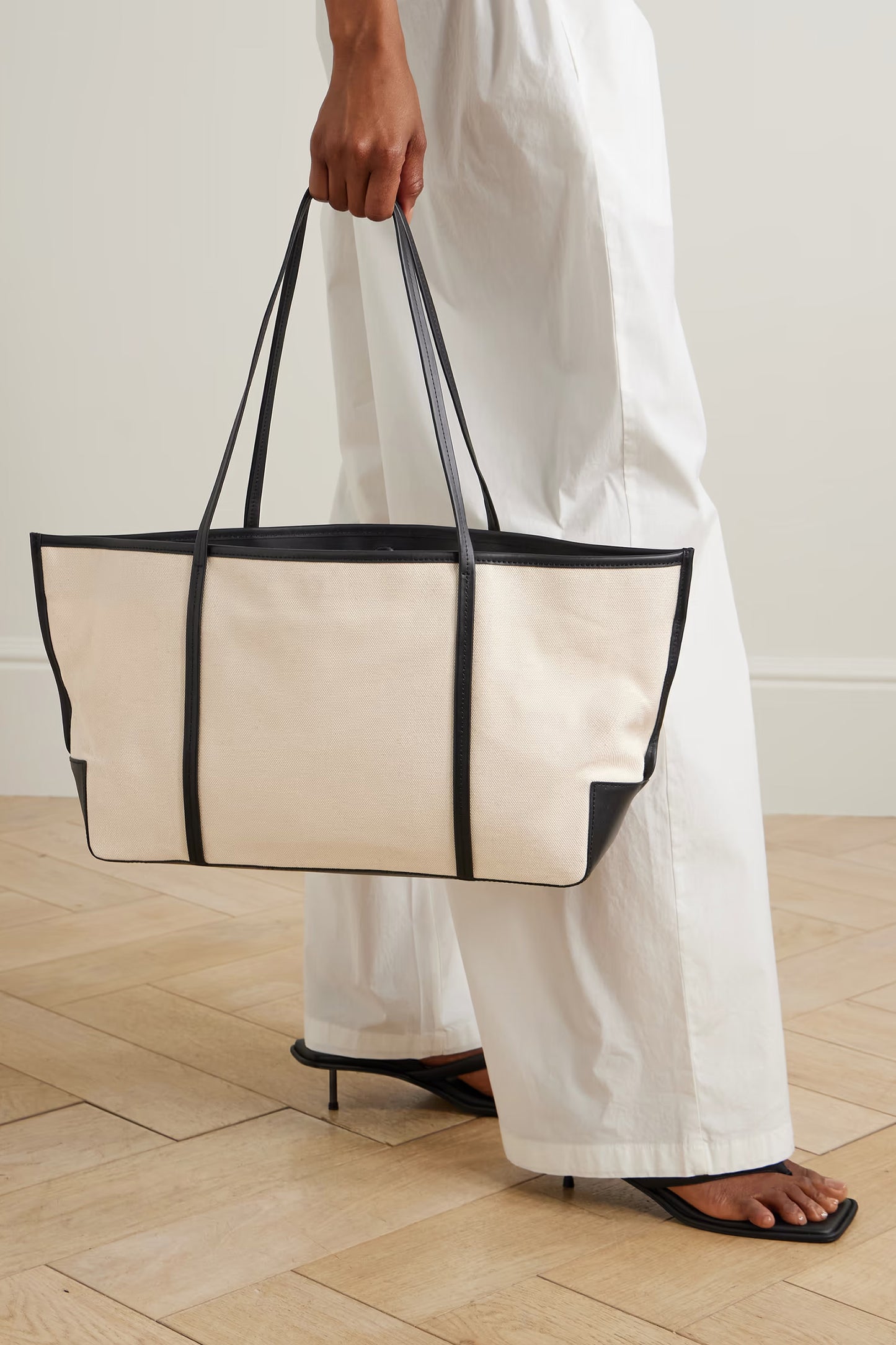 Bateau Leather-Trimmed Cotton-Canvas Tote