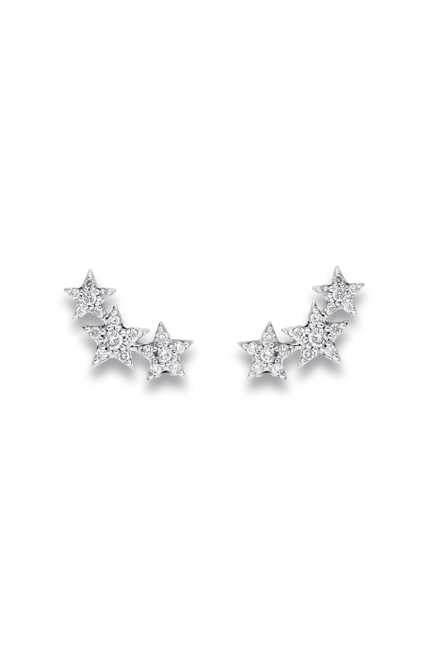 Ear Climbers Earrings Lab Diamond 0.20ct in 925 Sterling Silver
