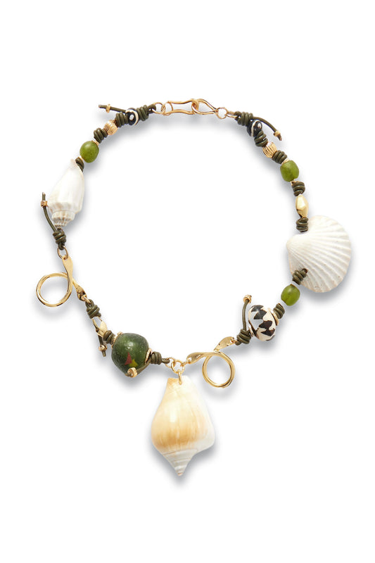 Samsara Gold-Plated, Shell And Stone Necklace