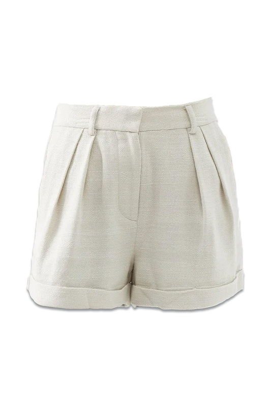 Luisa Pleated Cotton-blend Shorts