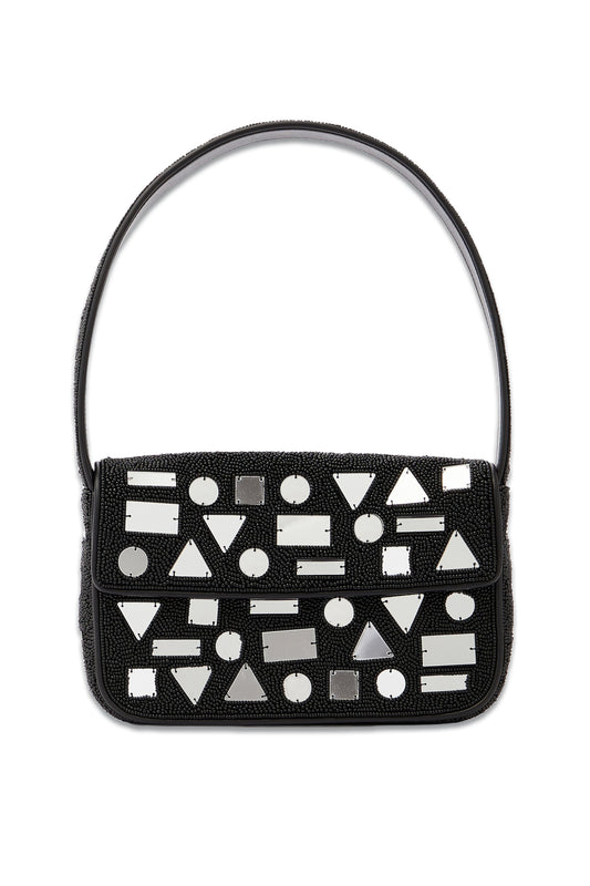Tommy Beaded Shoulder Bag, Black