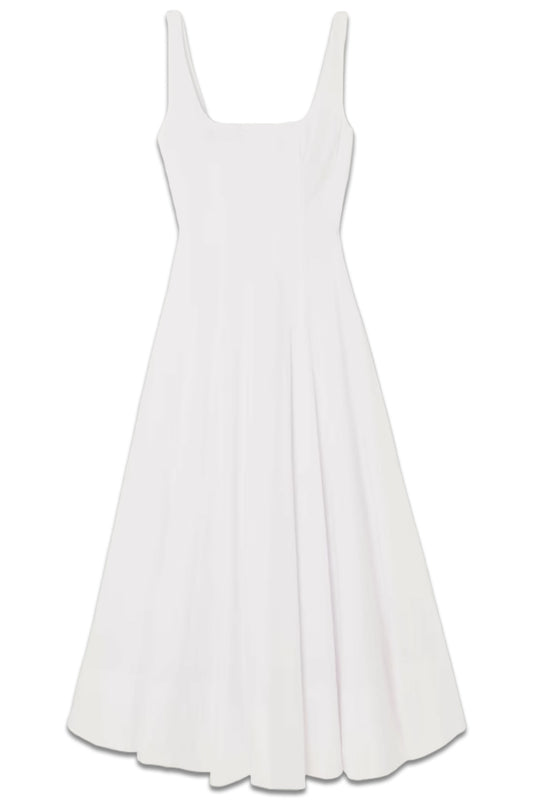 Wells Pleated Stretch-Cotton Poplin Midi Dress
