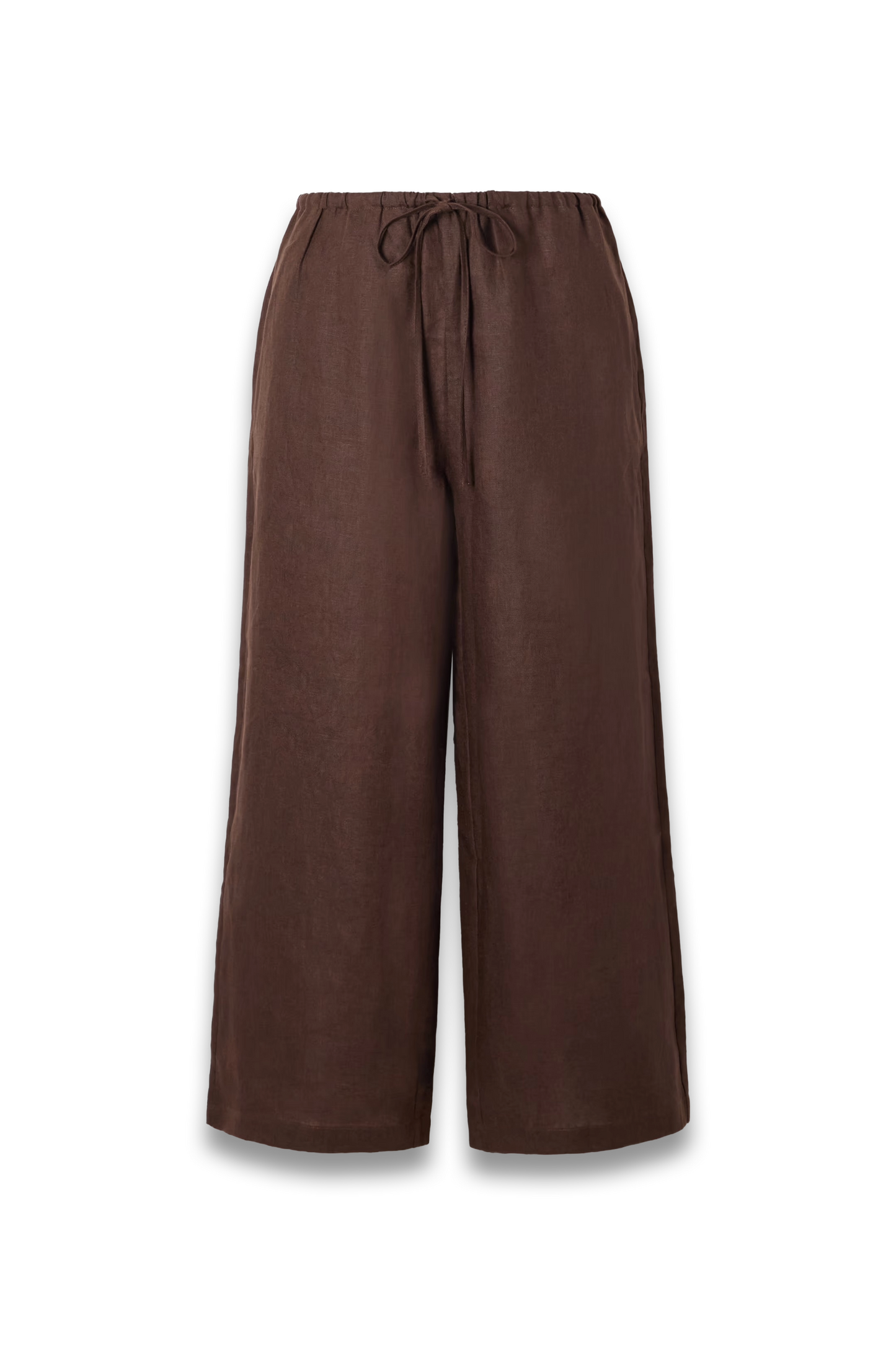 Mateo Linen Mid-rise Wide-leg Pants