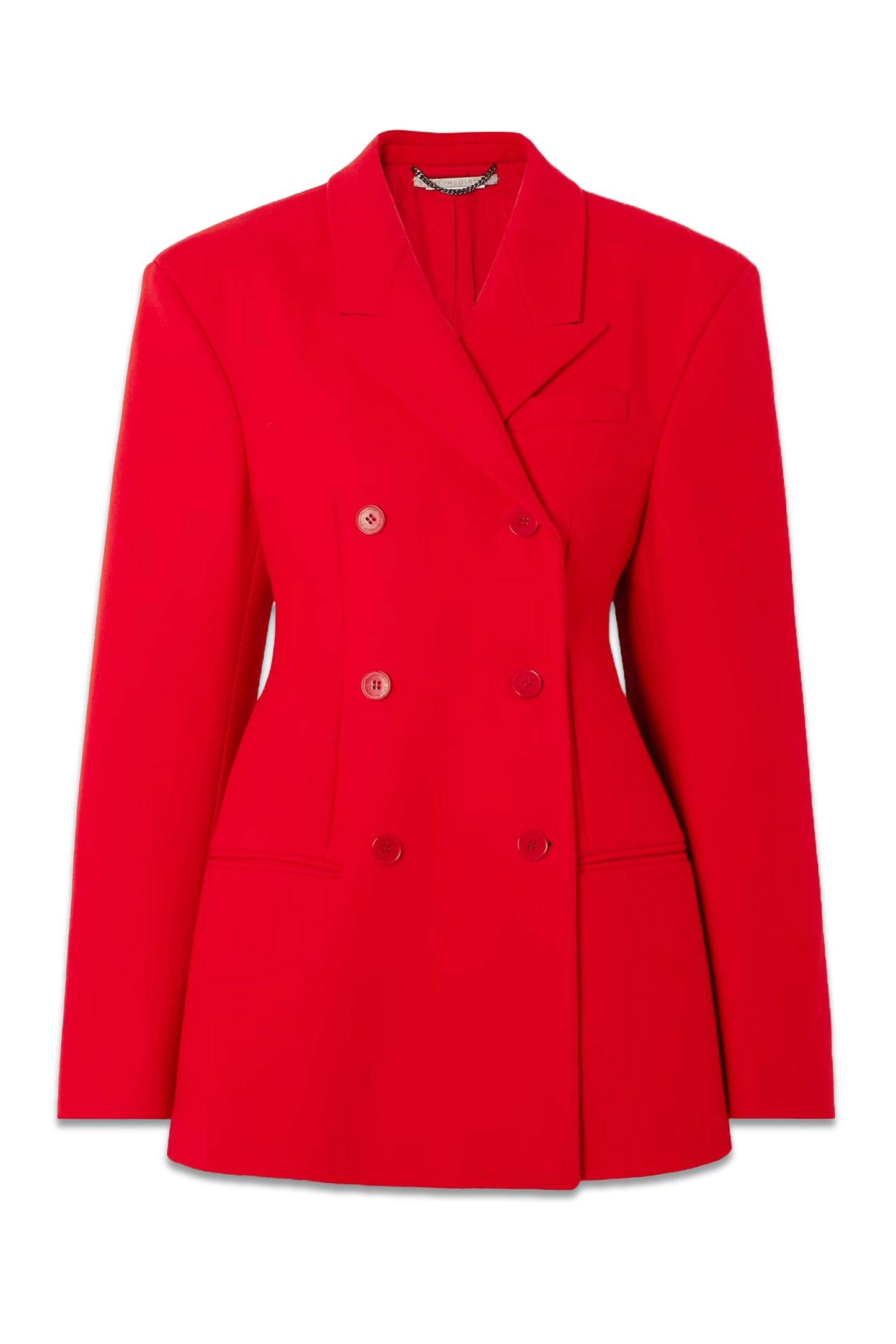 + NET SUSTAIN Double-breasted Red Wool Blazer