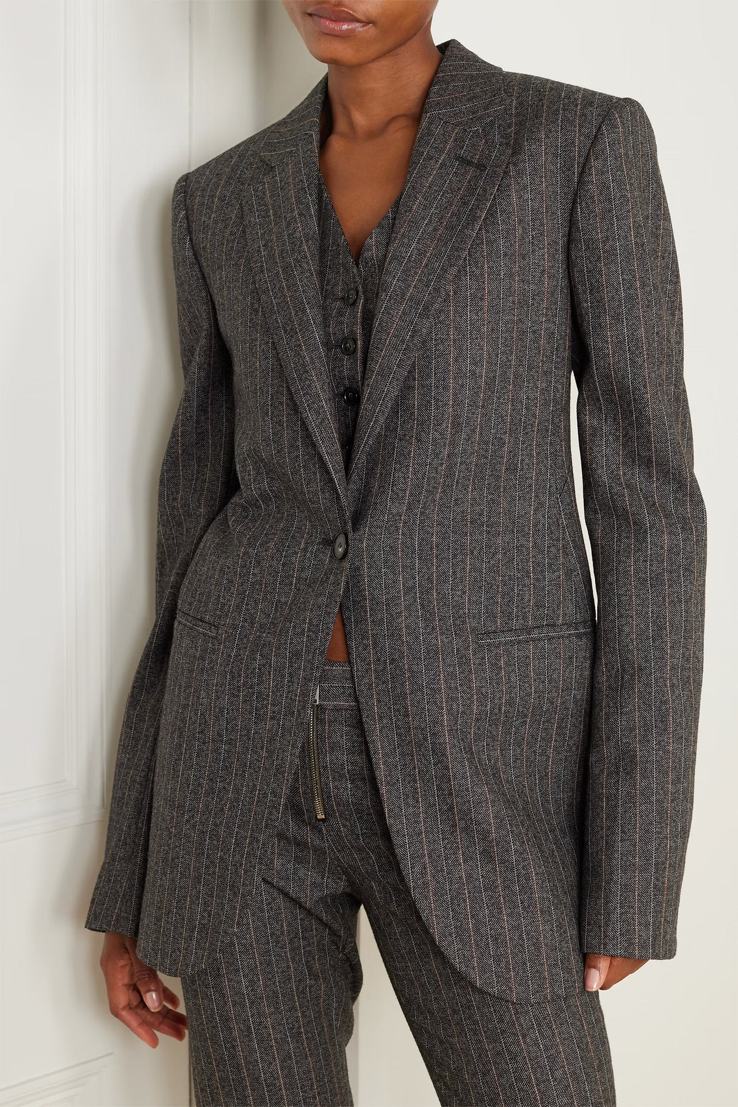 + NET SUSTAIN Pinstriped Wool Blazer