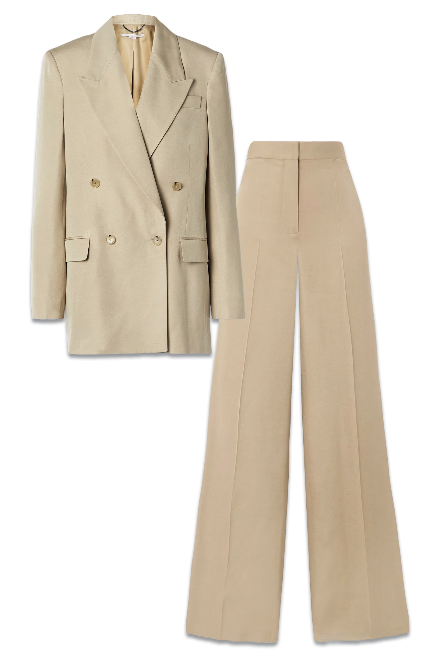 + NET SUSTAIN Double-breasted LENZING™ ECOVERO™ Blazer & Wide-leg Pants