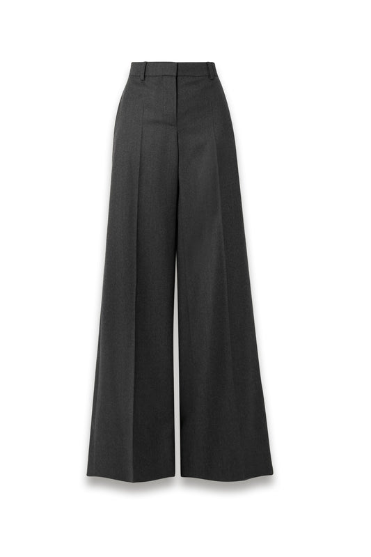 Wool-felt flared pants