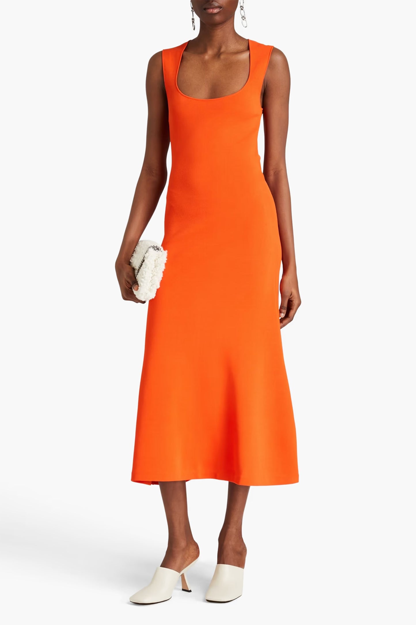 Stretch-Knit Midi Dress
