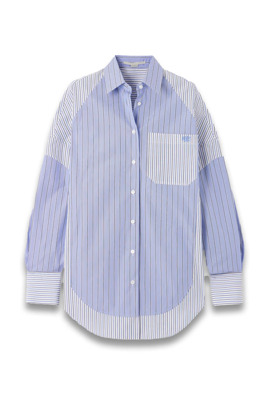 Paneled Striped Organic Cotton-Poplin Shirt