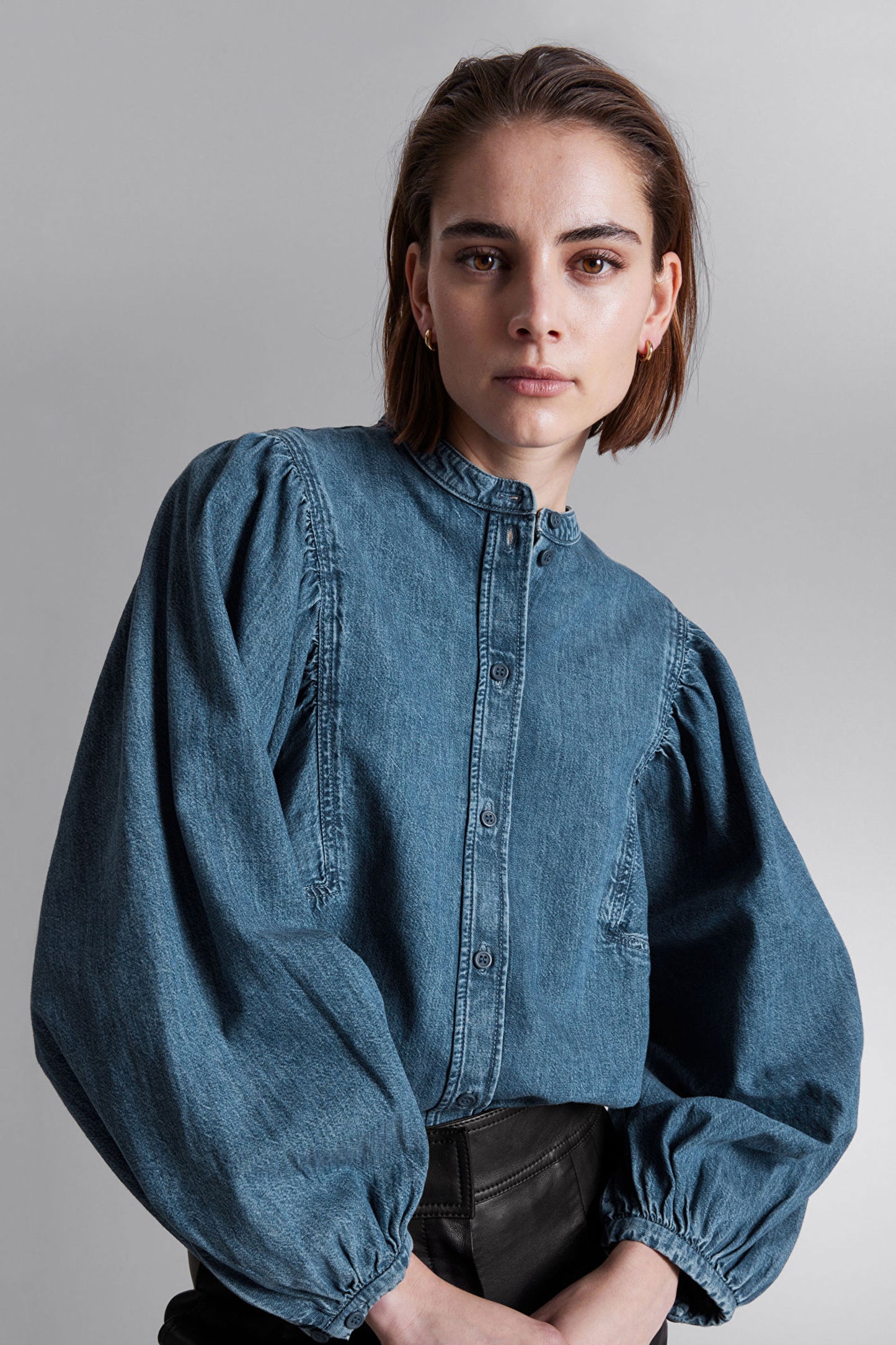 Dropped Shoulder Denim Shirt Blue Wash