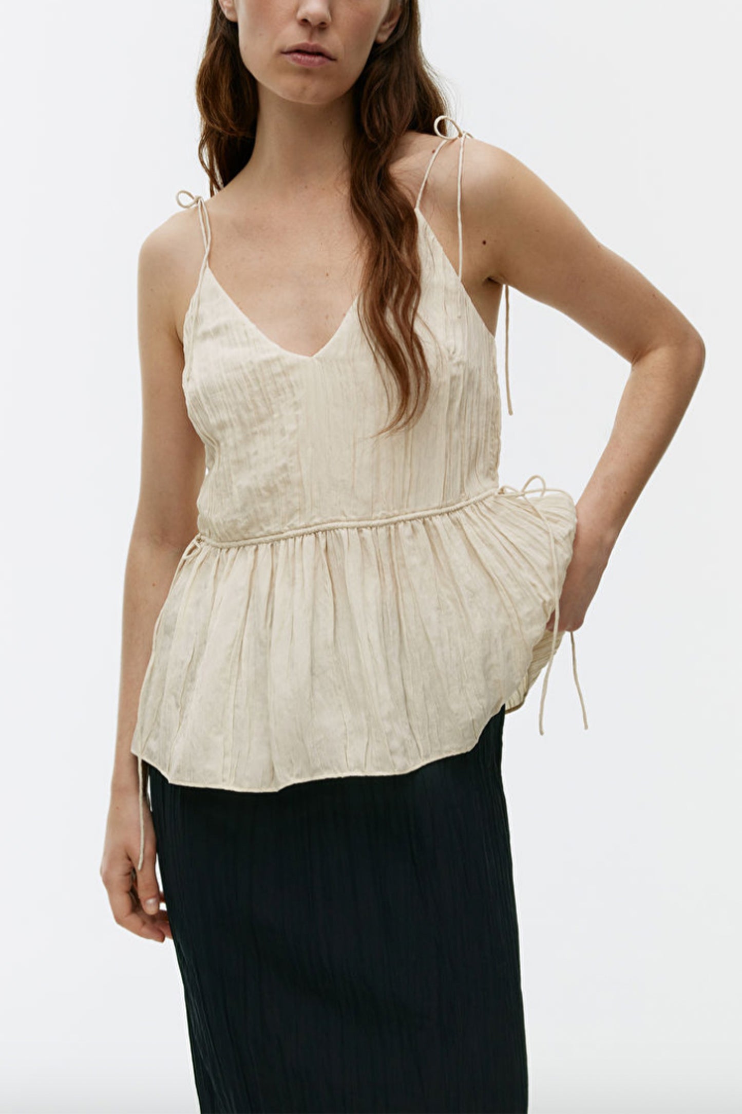 Crinkle Strap Top
