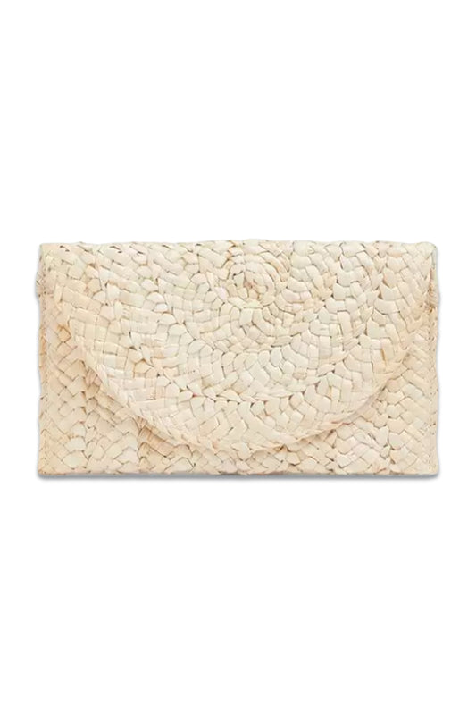Dove Natural Straw Envelope Clutch