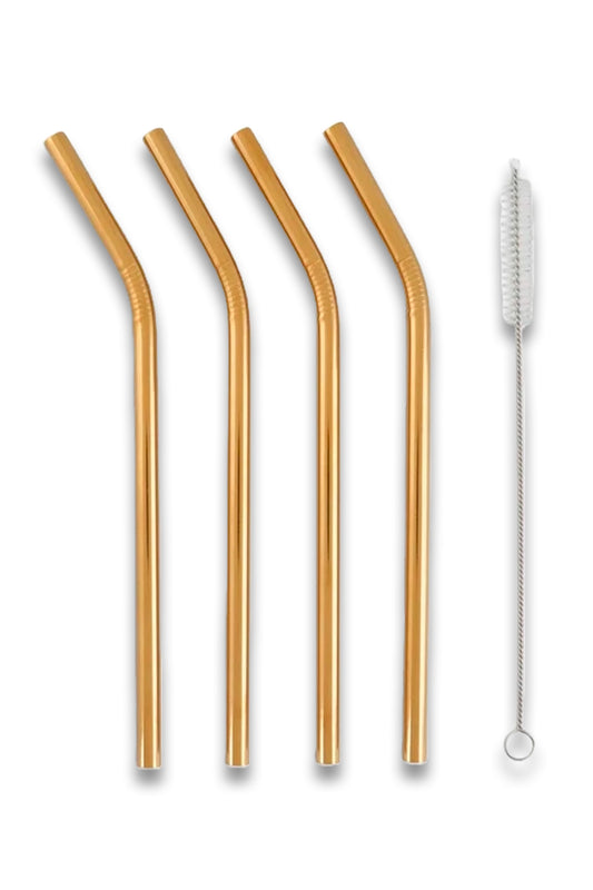 Gold metal straws