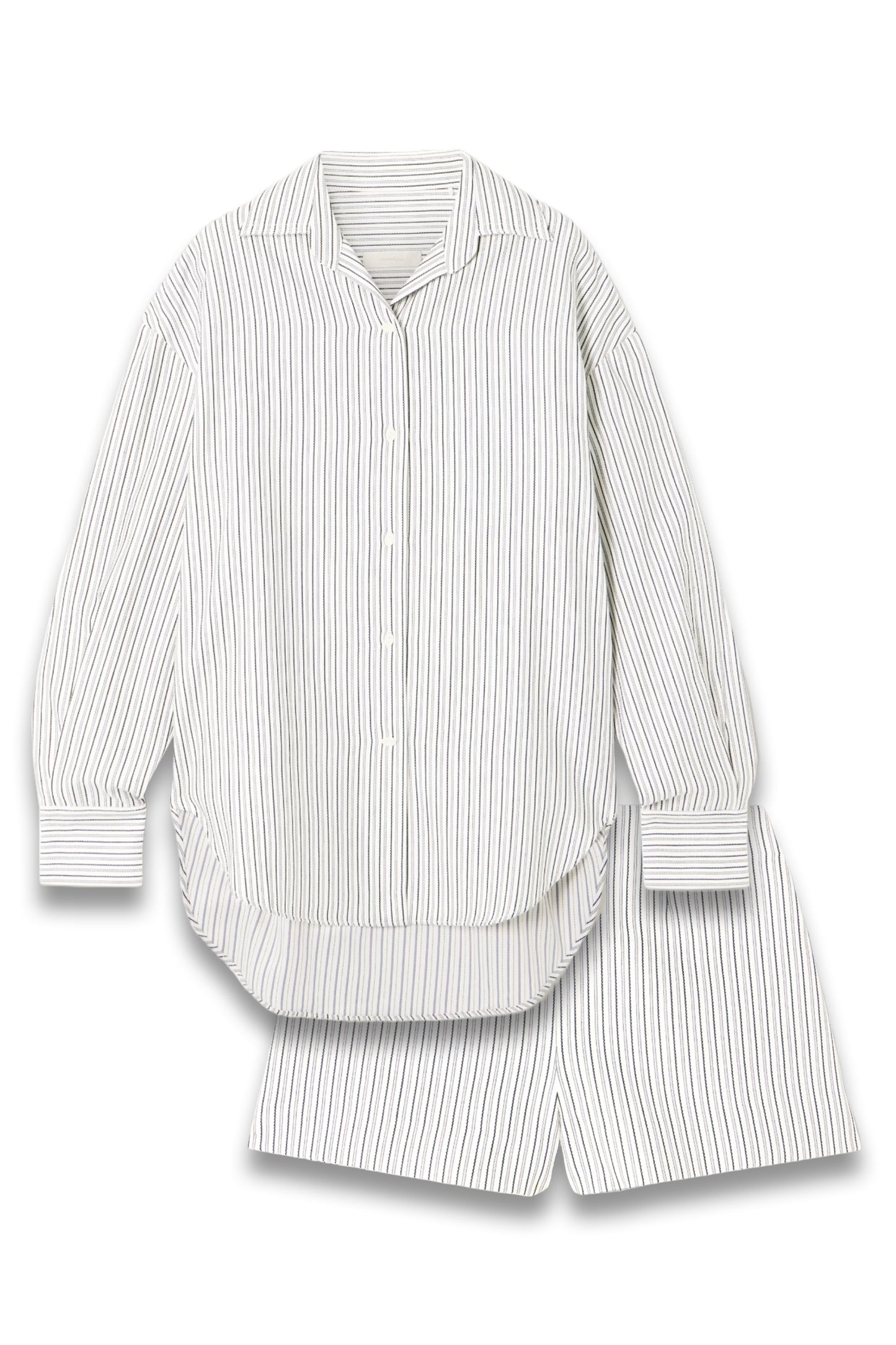 En Vau Embroidered Striped Cotton-blend Shirt and Noto Shorts