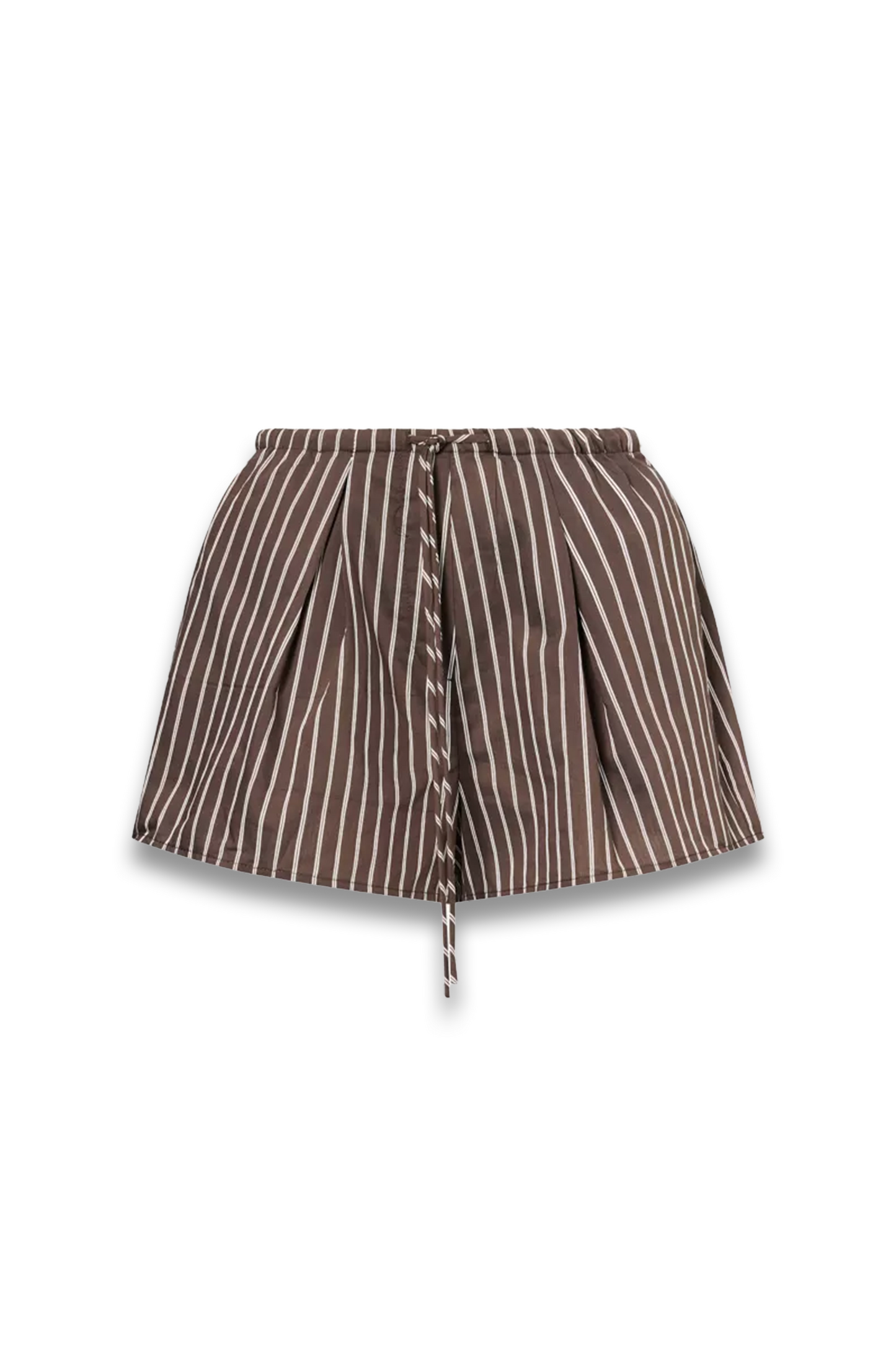 Sable Striped Cotton and Silk Blend Mini Shorts