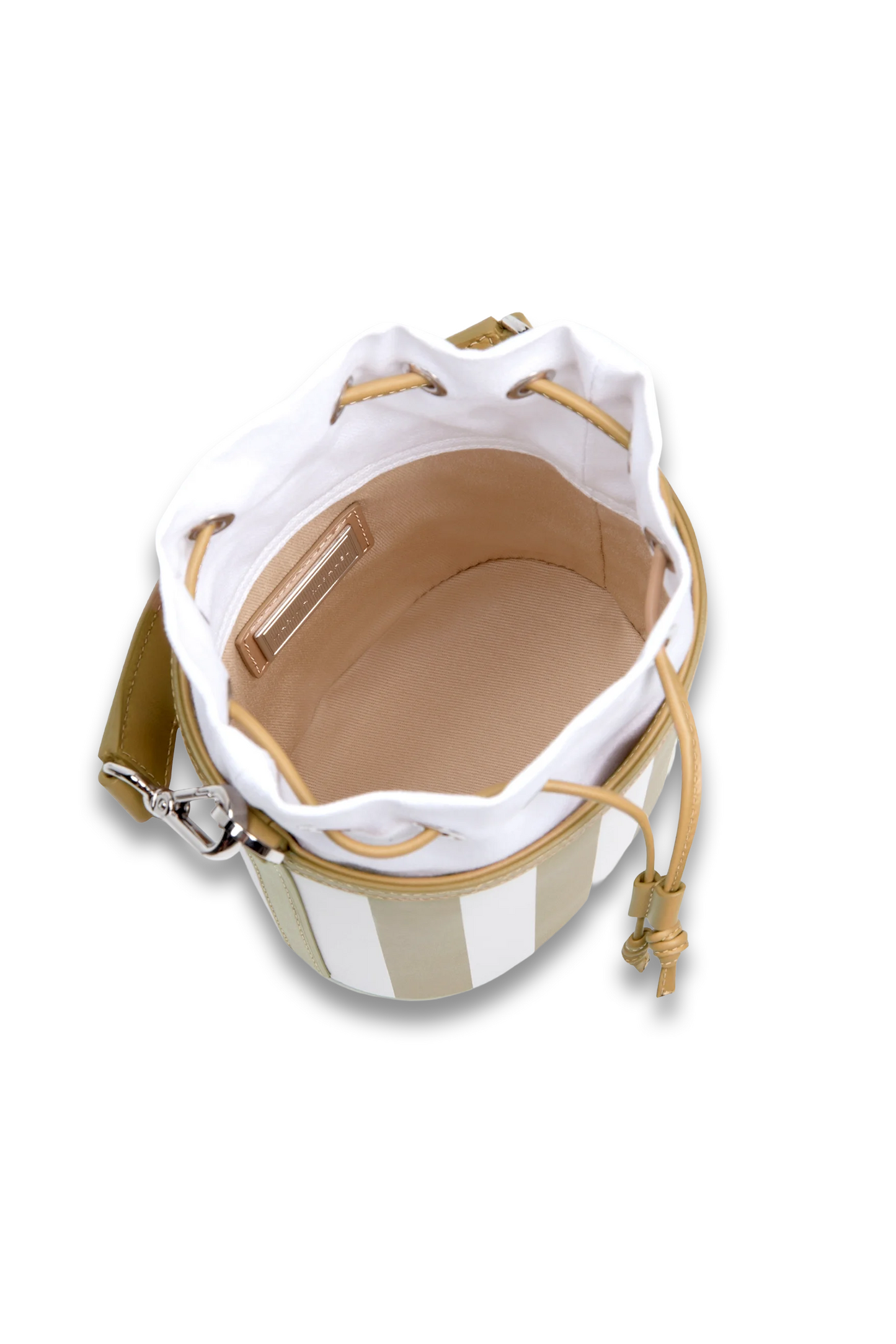 Micro Carina in Striped Champagne Leather