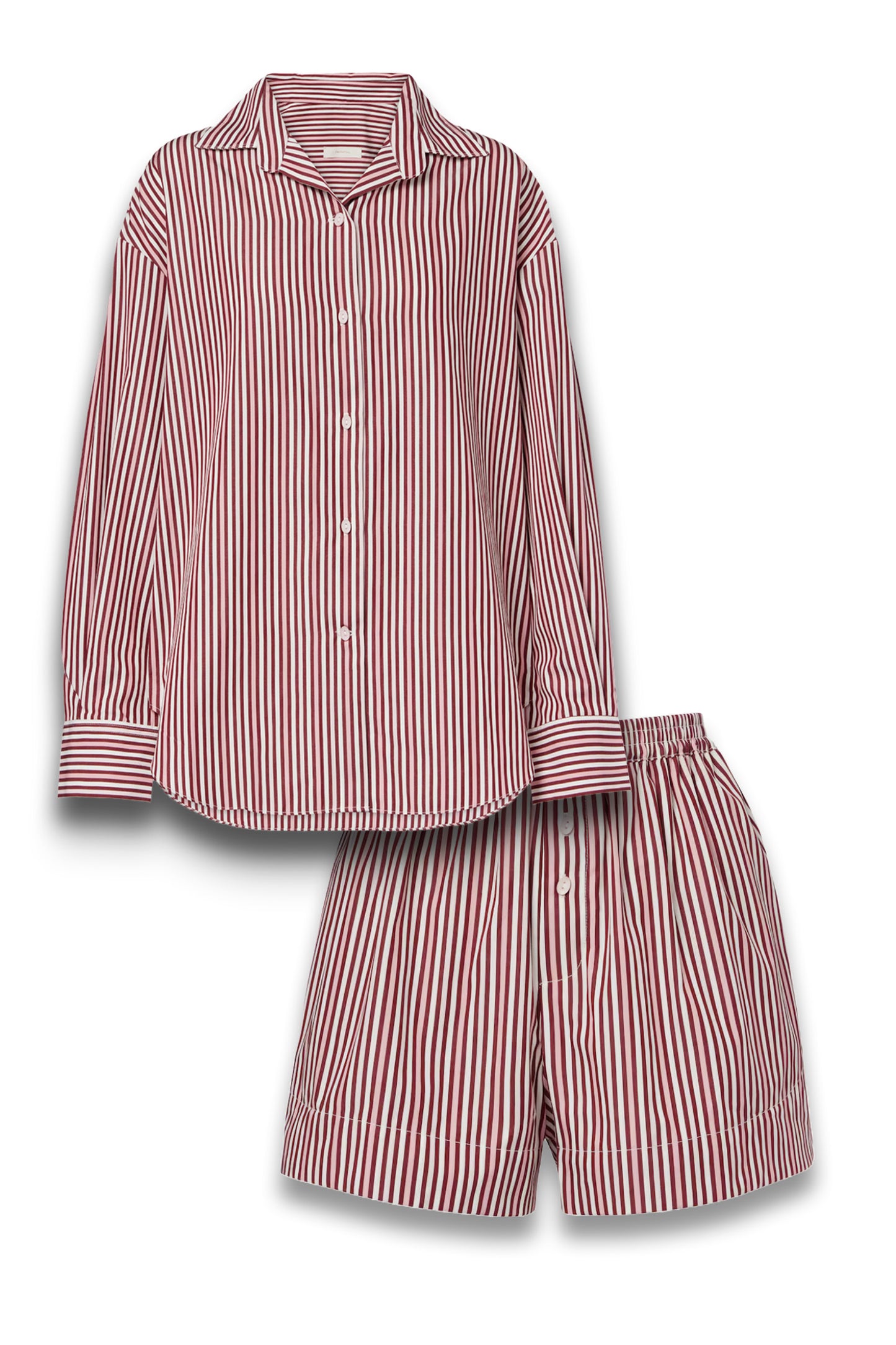En Vau Striped Cotton Shirt and Shorts