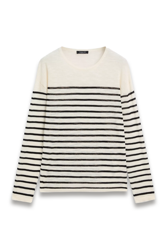 Striped Long-sleeve Cotton T-shirt