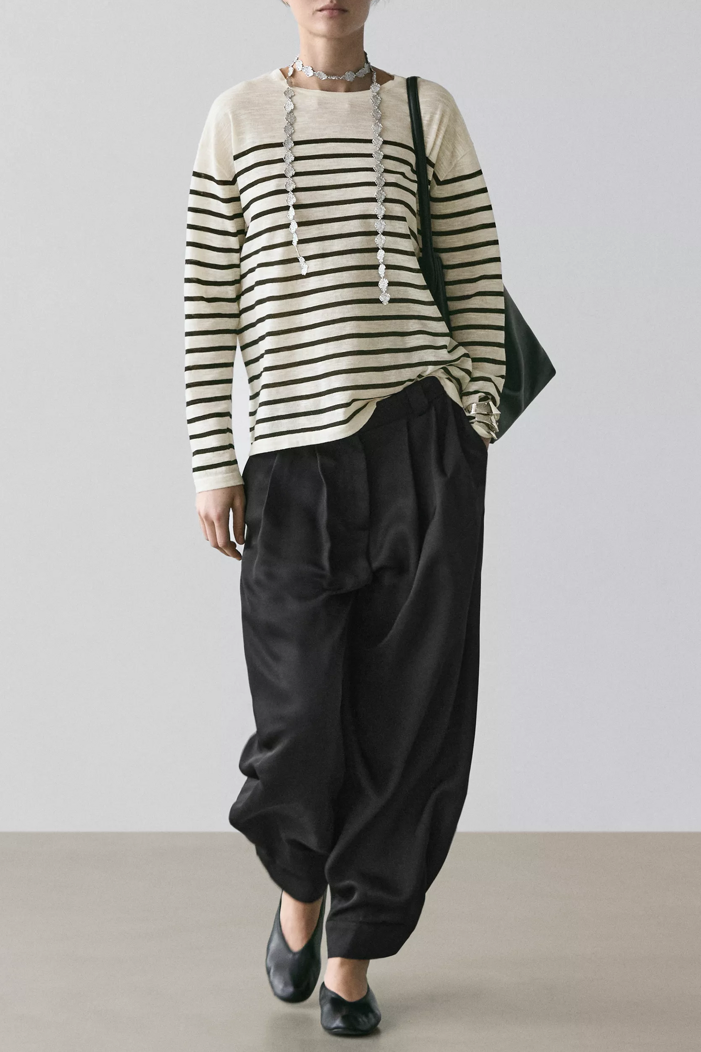 Striped Long-sleeve Cotton T-shirt