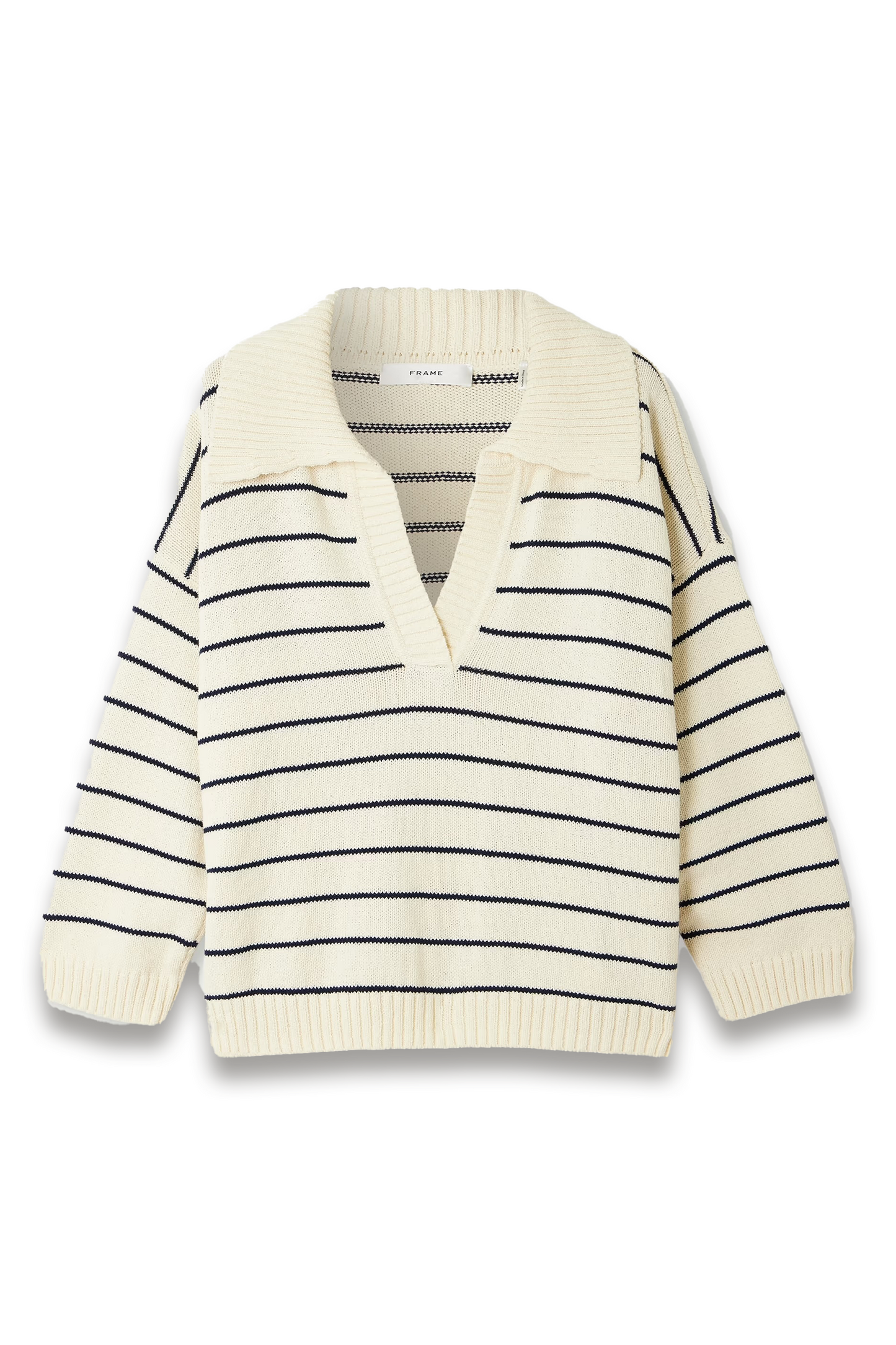 The Striped Easy Cotton-blend Polo Sweater