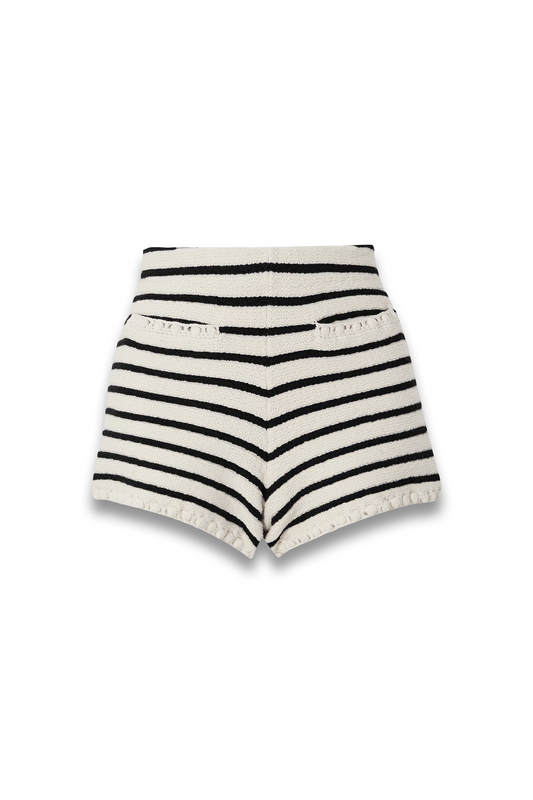 Henry Embellished Striped Knitted Shorts
