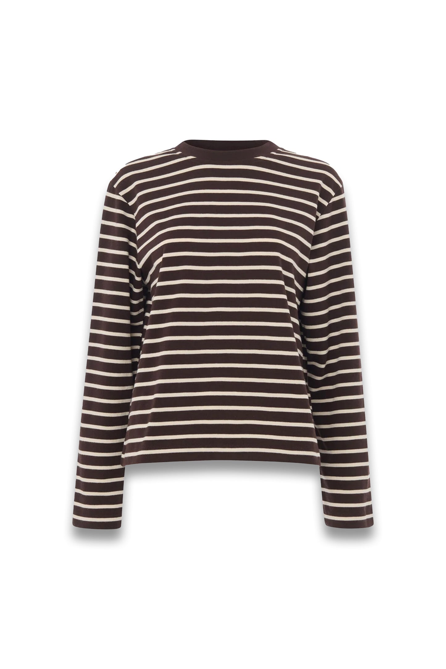 women's brown striped t-shirt