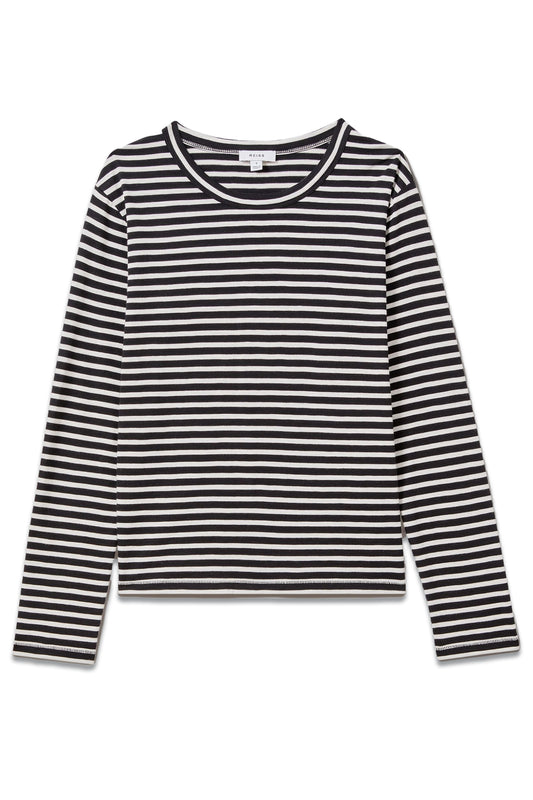 Tina Cotton Striped Crew Neck Top