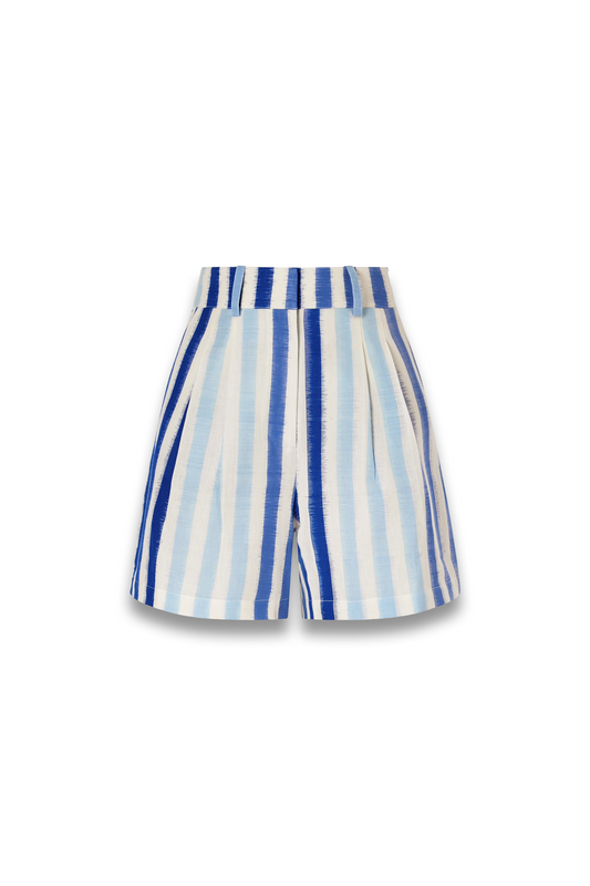 Beatrice Ikat Striped Cotton Shorts