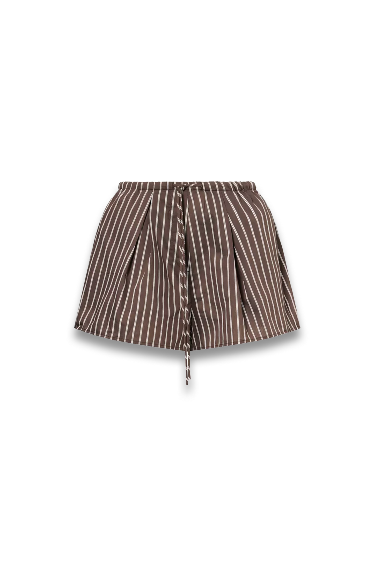 Sable Striped Cotton and Silk Blend Mini Shorts