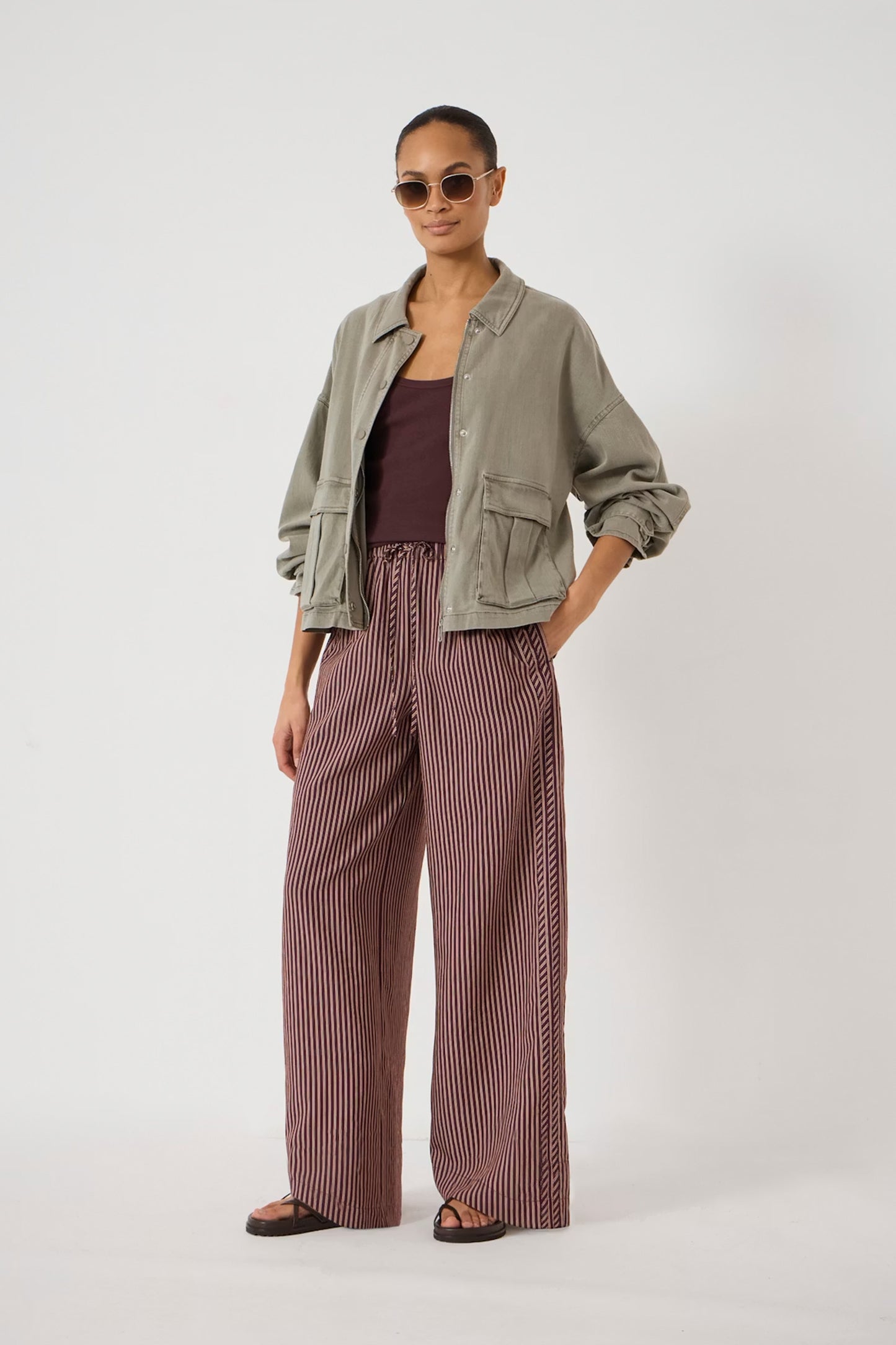 Sami Striped Side Detail Trousers