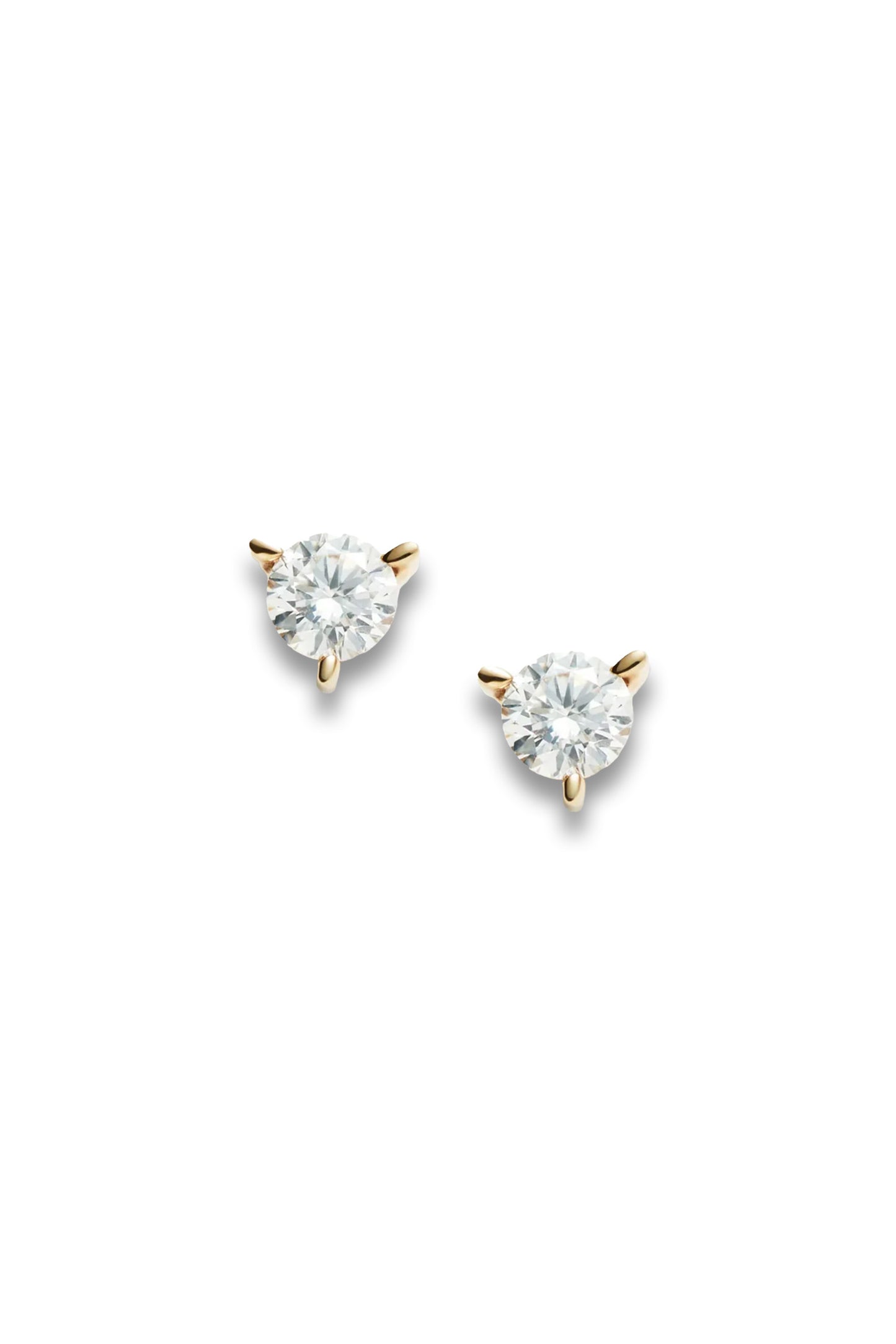 Fine Small Solitaire Diamond Stud Earrings